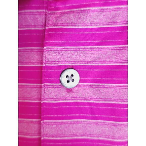 FOOTJOY STRIPED OMBRE PINK SHORT SLEEVE POLO, SZ MEDIUM - Picture 5 of 15